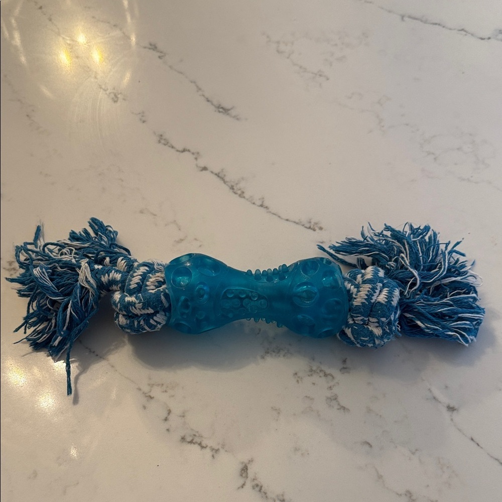 Blue Dog Chew Toy with Rope